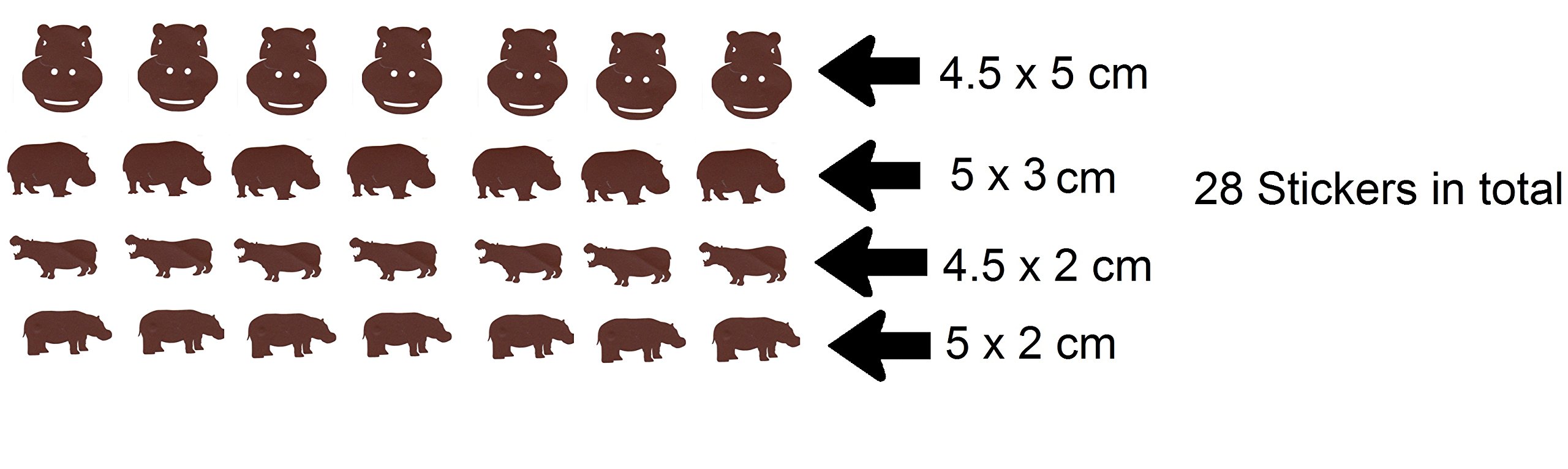 Hippopotamus Hippo Collection (Hippopotamus Hippo Stickers Brown)