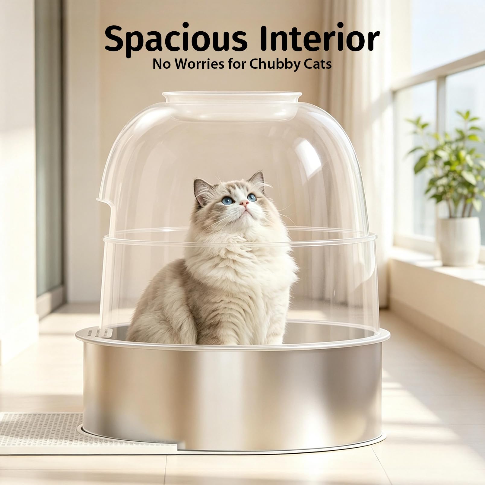 Katzenklo Blumentopf mit Kunstpflanze & Schaufeln und Streumatte