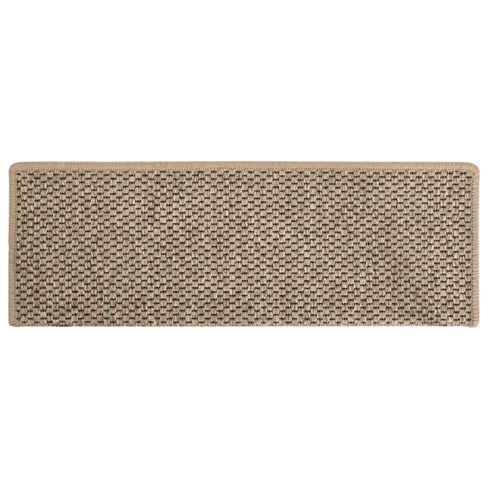 Samoprzylepne sizalowe maty na schody, 15 sztuk, 65 x 21 x 4 cm, ciemne, antypoślizgowe, dla bezpieczniejszych schodów, SPU:326890