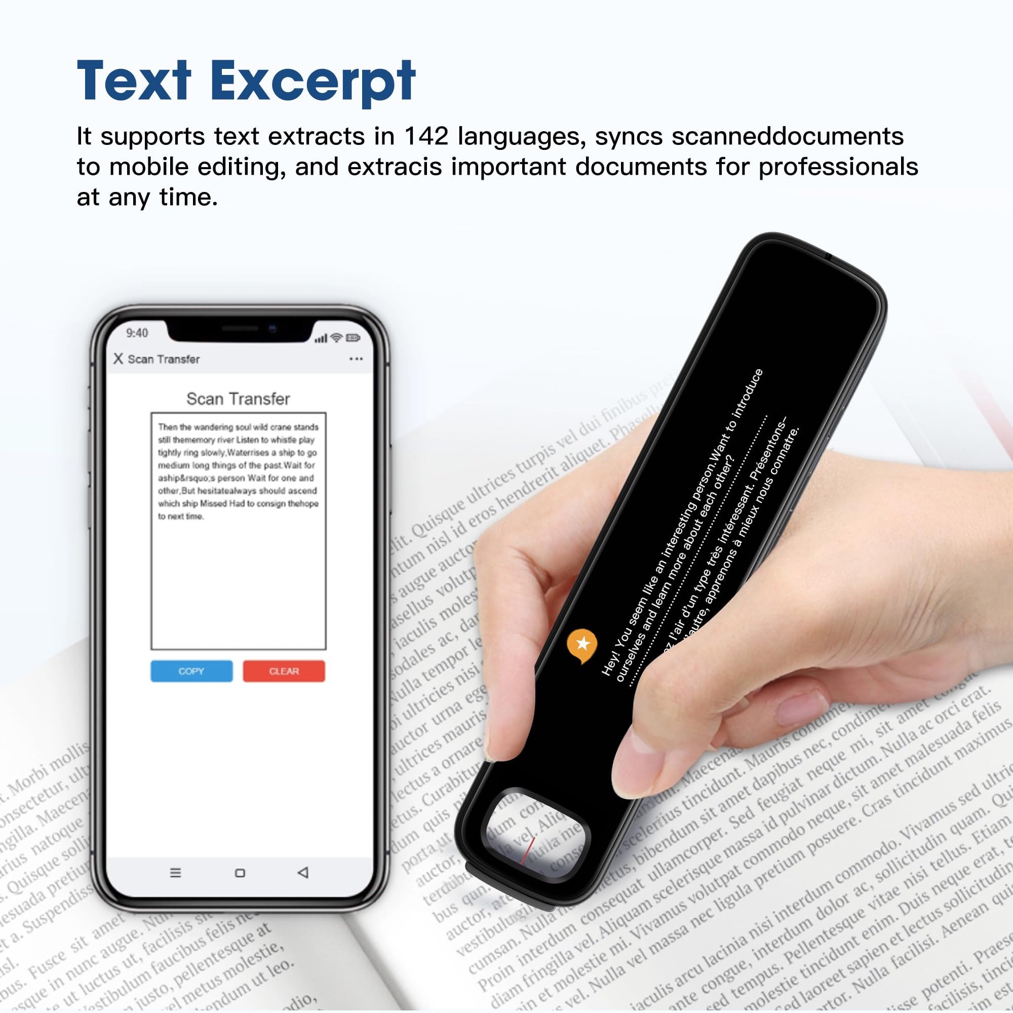 Translation Pen, 142 Language, OCR Text-to-Speech Scanner For - View #7
