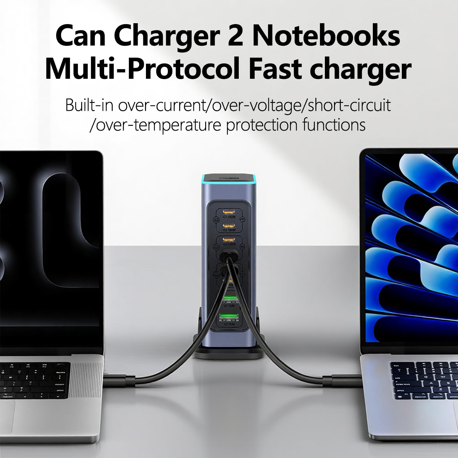 660W Caricatore USB C Multiplo, Hub di Carica Rapida PD 100W a 8 Porte con Tecnologia GaN, Alimentatore USB, Compatibile con Laptop, MacBook/iPad/iPhone/Samsung