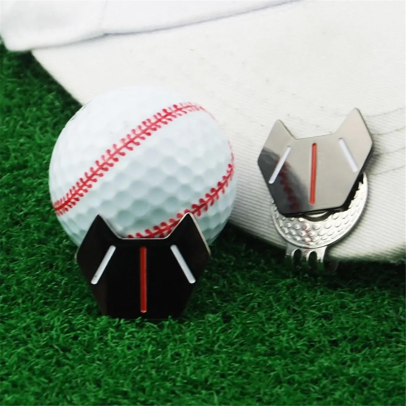 Golfballmarker Hutclip 10 stücke Golf Ausrüstung Zink-Legierung Hut Clip Ball Marker Magnetische Kleine Schwarz/Silber Alle-Tragbare Traning