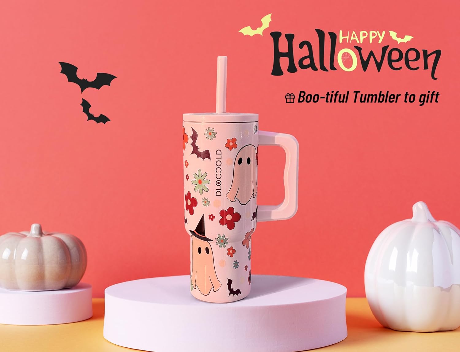 DLOCCOLD Kids 24 oz Tumbler with Handle and Silicone Straw Lid, Leakproof Insulated Tumbler with Spill Resistant Lid, Reusable Stainless Steel Tumbler Mug for Kid Boy Girl, Cupholder Friendly BPA Free - Image 2