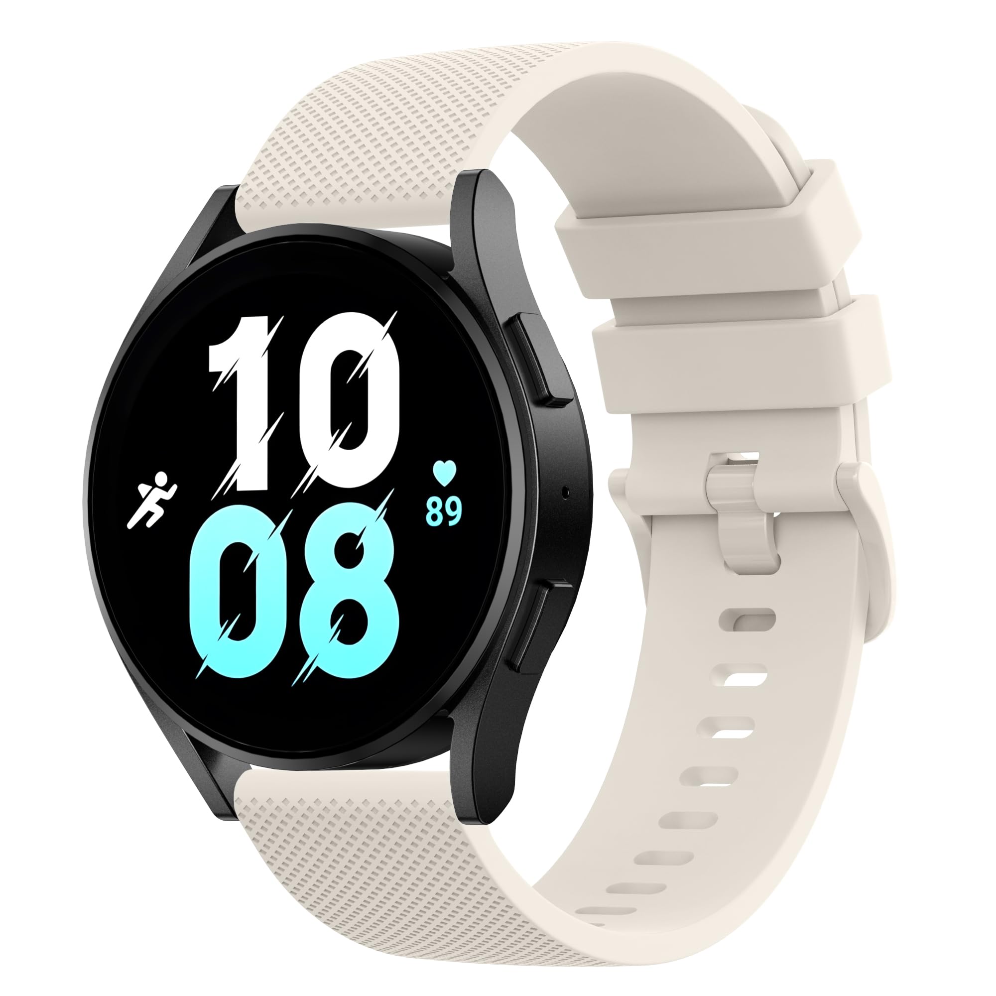Wanme 20 mm 22 mm Rubber Watch Strap, Replacement Silicone Watch Bands with Quick Release, Waterproof Soft Watch Bands with M - 4
