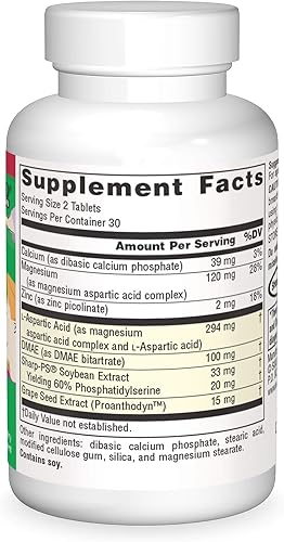 Miniatura 9 de Source Naturals Attentive Child - Nutrientes cognitivos saludables para niños activos - Enfoque y atención mejorados con DMAE, magnesio, zinc y