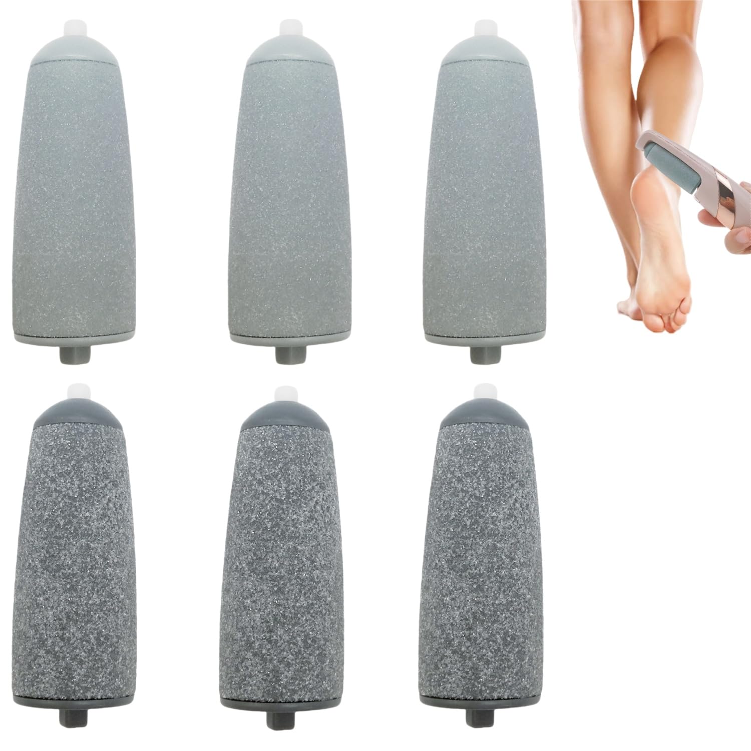 Ersatzköpfe Für Fußfeilen – 6 Stück (3 Grob, 3 Fein), Kompatibel Mit JML NuYou Pedi, Quarzsand