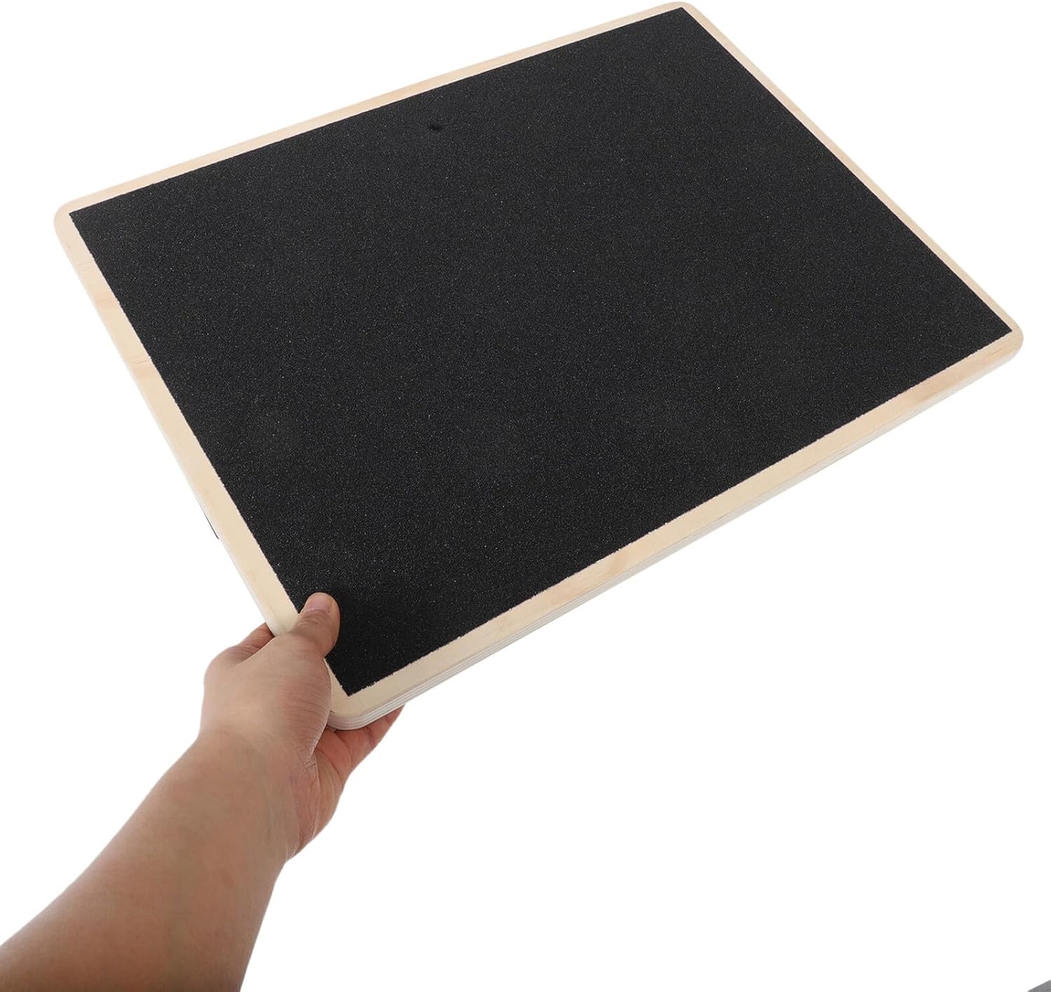 Solid Wood Rectangular Balance Trainer Board for Adults Anti-slip Yoga Fitness Wobble Board for Stability Coordination and Core Strength Exercises at Home