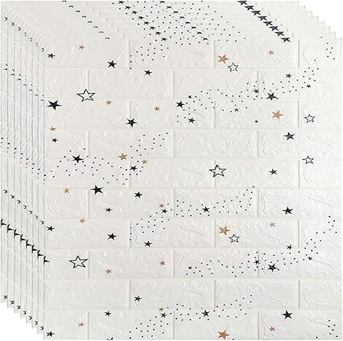 Cozylkx Panel de pared de espuma 3D, 45.6 pies cuadrados, papel pintado de ladrillo de grano de mármol autoadhesivo para sala de estar, dormitorio,