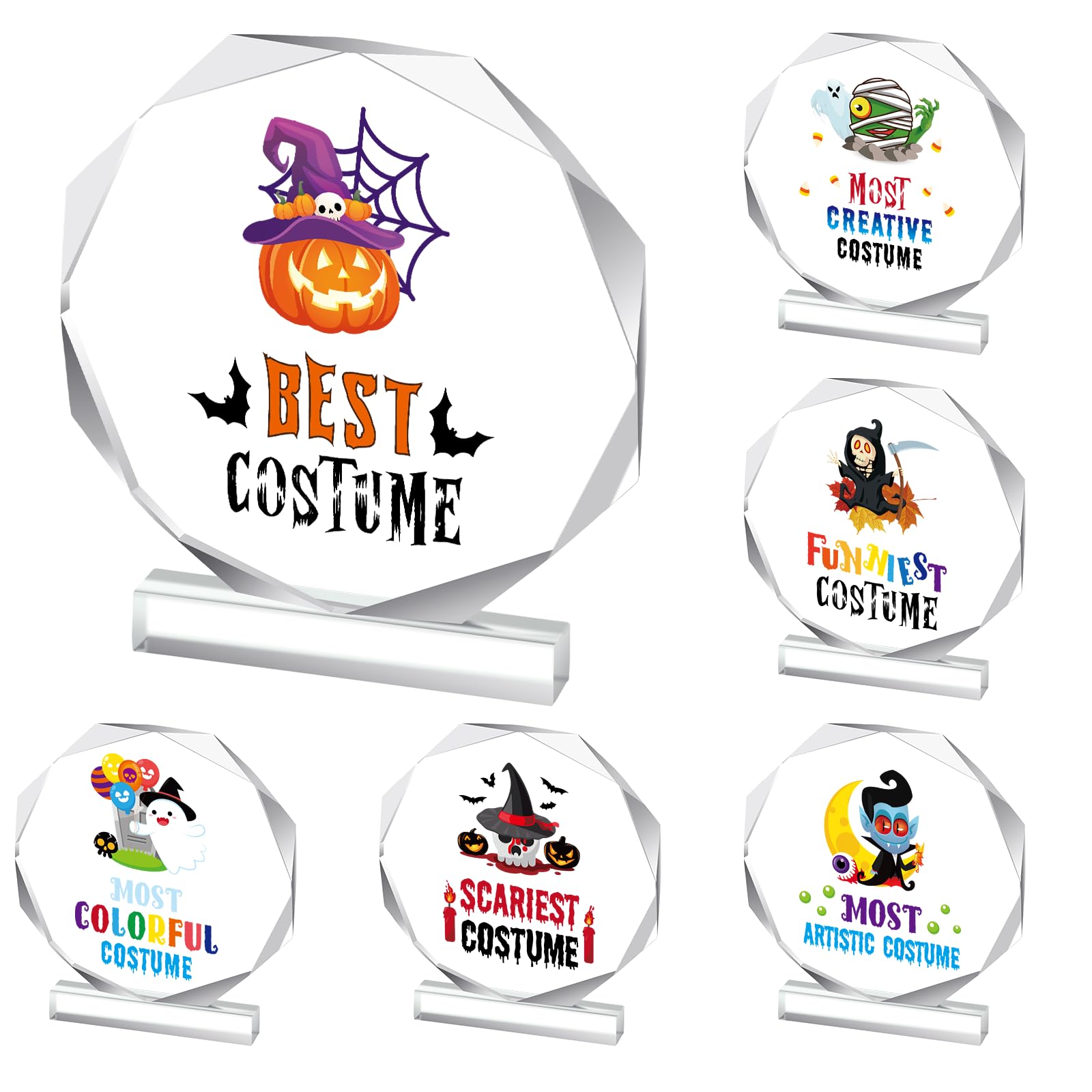 Geetery 6 Halloween Costume Contest Acrylic Trophy Awards Adults