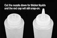 Vista 2 de Pinnacle Mercantile Paquete de 3 botellas exprimibles de condimentos de 8 onzas, tapa roja, suaves para glaseado, salsa de tomate, glaseado