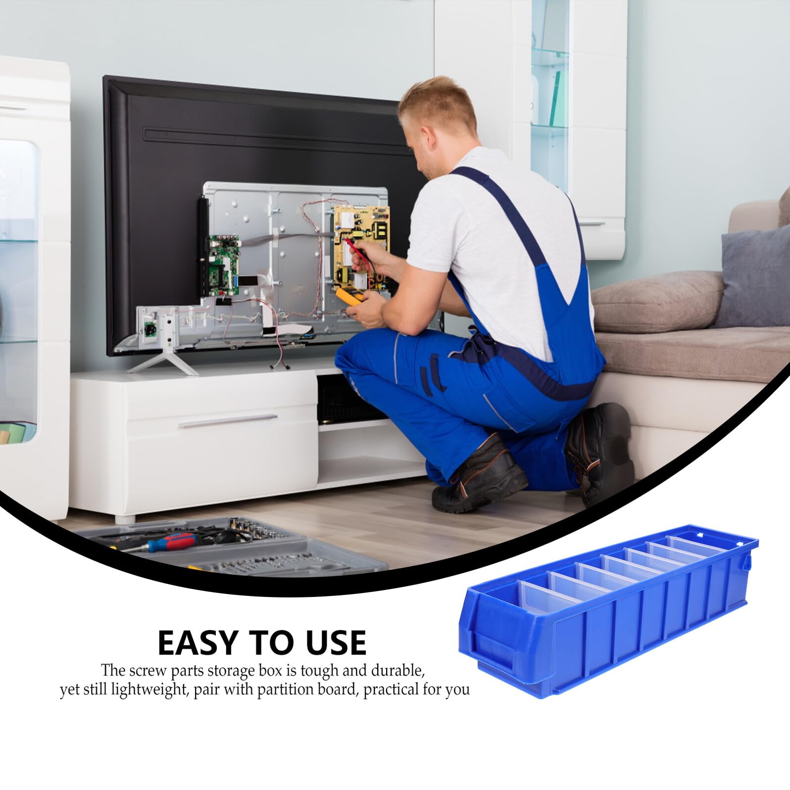 Scatola Porta Viti Blu in Polietilene, Pratica e Salvaspazio | Organizzatore per Cucina e Outdoor, Stile Moderno ed Elegante, Contenitore per Parti e Minuterie