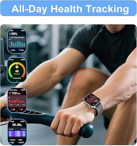 Miniatura 4 de Reloj inteligente para hombre (respuestahacer llamadas), GPS integrado, monitor de fitness, pantalla táctil de 2.1 pulgadas, monitor de frecuencia