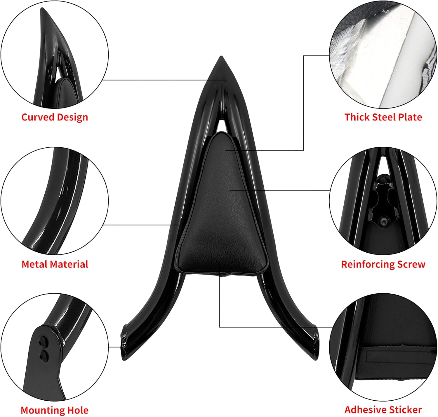 Motorcycle Sissy Bar Detachable Rear Passenger Backrest with Cushion Pad Fit for Harley Touring Road King Street Glide Electra Glide Road Glide FLTR FLHX FLHT 1997-2008 23 inch (Black)