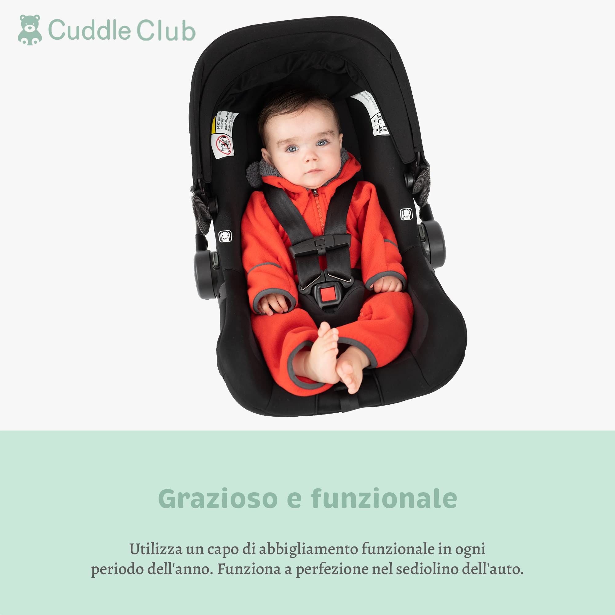 Cuddle Club Tuta in Pile per Neonati – Romper con Cappuccio Caldo e Versatile per Bimbi e Bambini Piccoli - Bear - Brown/Tan - 18-24 Mesi