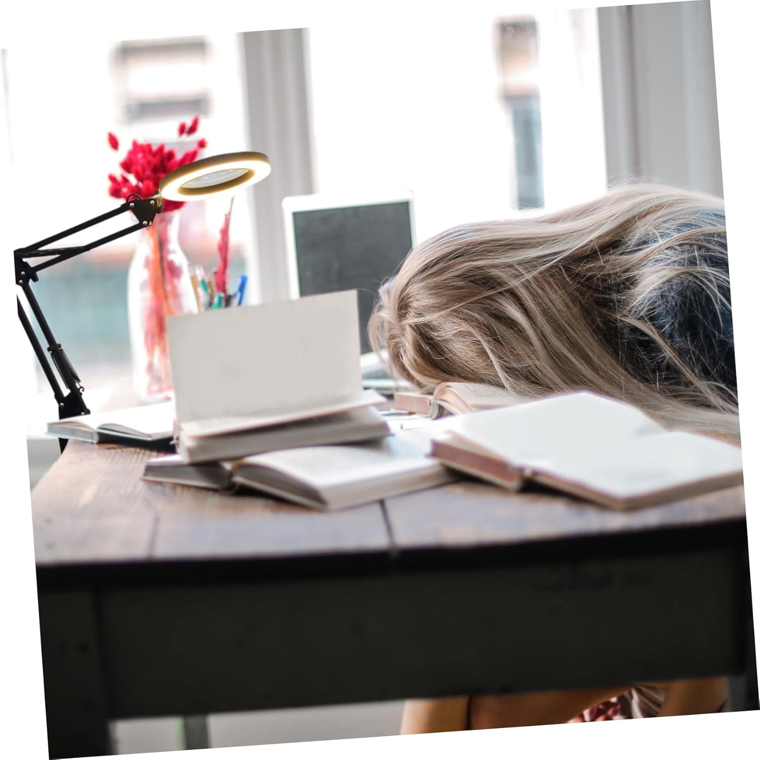 jojofuny Retractable USB Desk Lamp Led Magnifying Glass Table Lamp Lights Brightness Levels for Boys and Girls Reading Work Jewelry Making