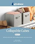 Whitmor Cubes collapsibles 2, Paloma Gray, 10"x10"x 10"