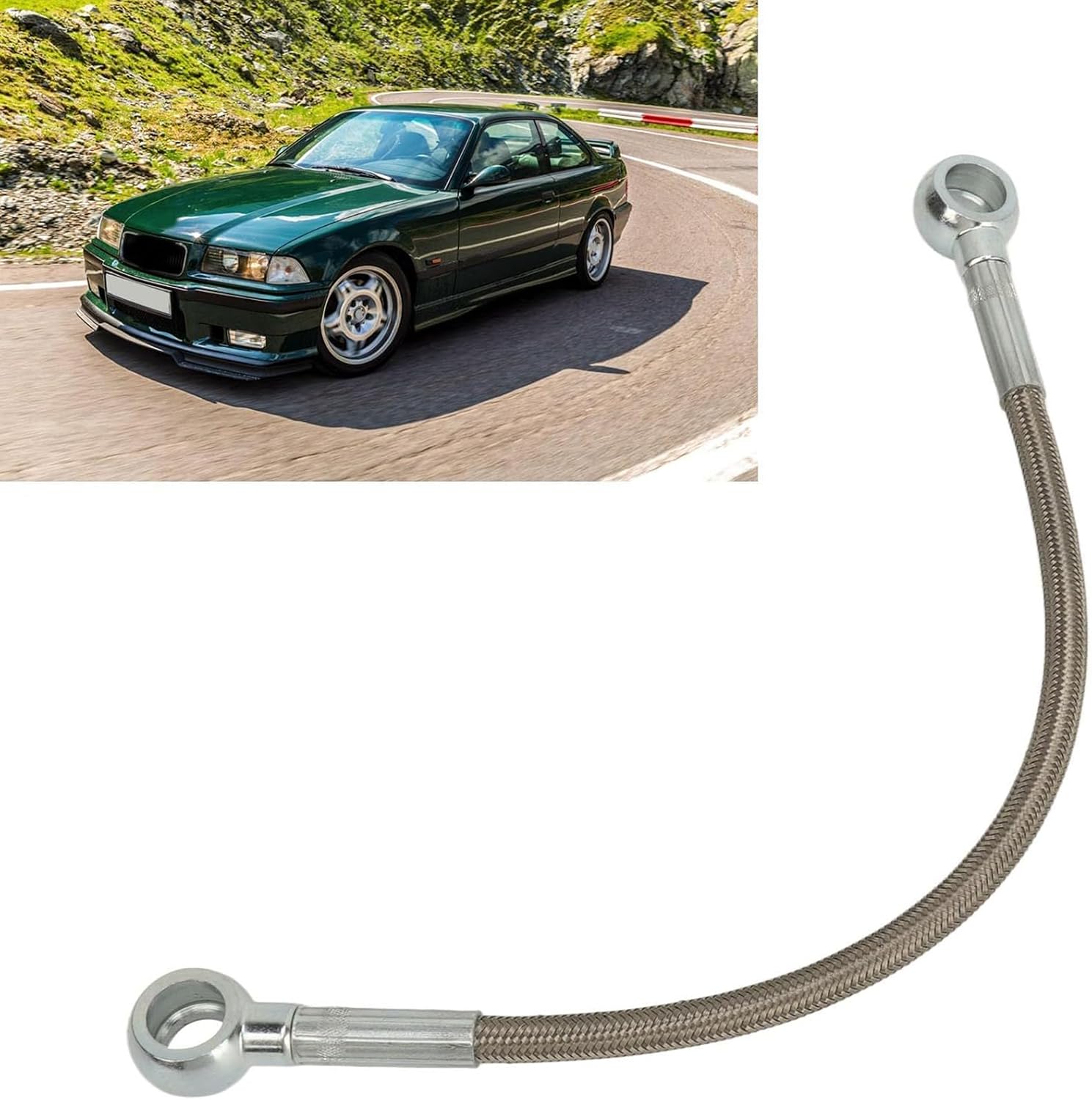 Oil Supply Line Hose 11361705532 Stainless Steel Rustproof Turbos Oil Feed Line for E36 E46 E39 E85 E86 Supply