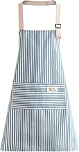 Chef Kitchen Aprons, Adjustable Apron with Pocket, Cooking Apron for Kitchen, Barbecue, Gardening, Unisex Bib Apron, Breathable Cotton Linen with Adjustable Neck Strap and 2 Front Pockets