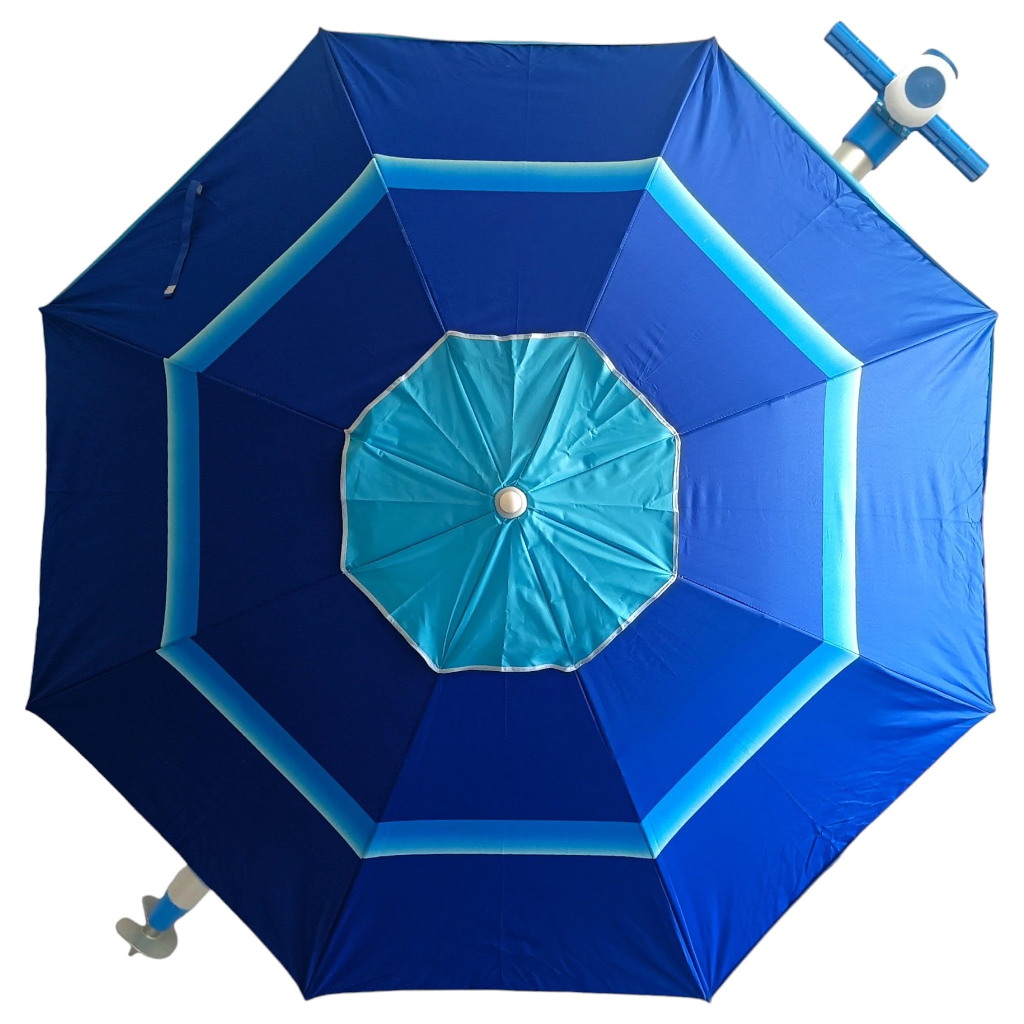 Pincho Sombrilla Playa Grande Ø240 cm, antiviento hasta 35km/h, protección UV 50, Materiales de Calidad, Tubo de Aluminio, 8 Varillas de Fibra de Vidrio (Navy47)