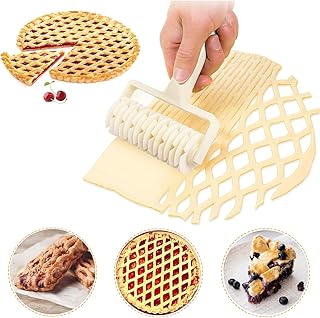Lattice Roller Cutter, Cookie Pie Pizza Bread Pastry Crust Roller Cutter Baking Tool, Household Time-Saver Baking Pastry Tools for Pie Pizza Biscuits, Plastic Dough Lattice Cutter