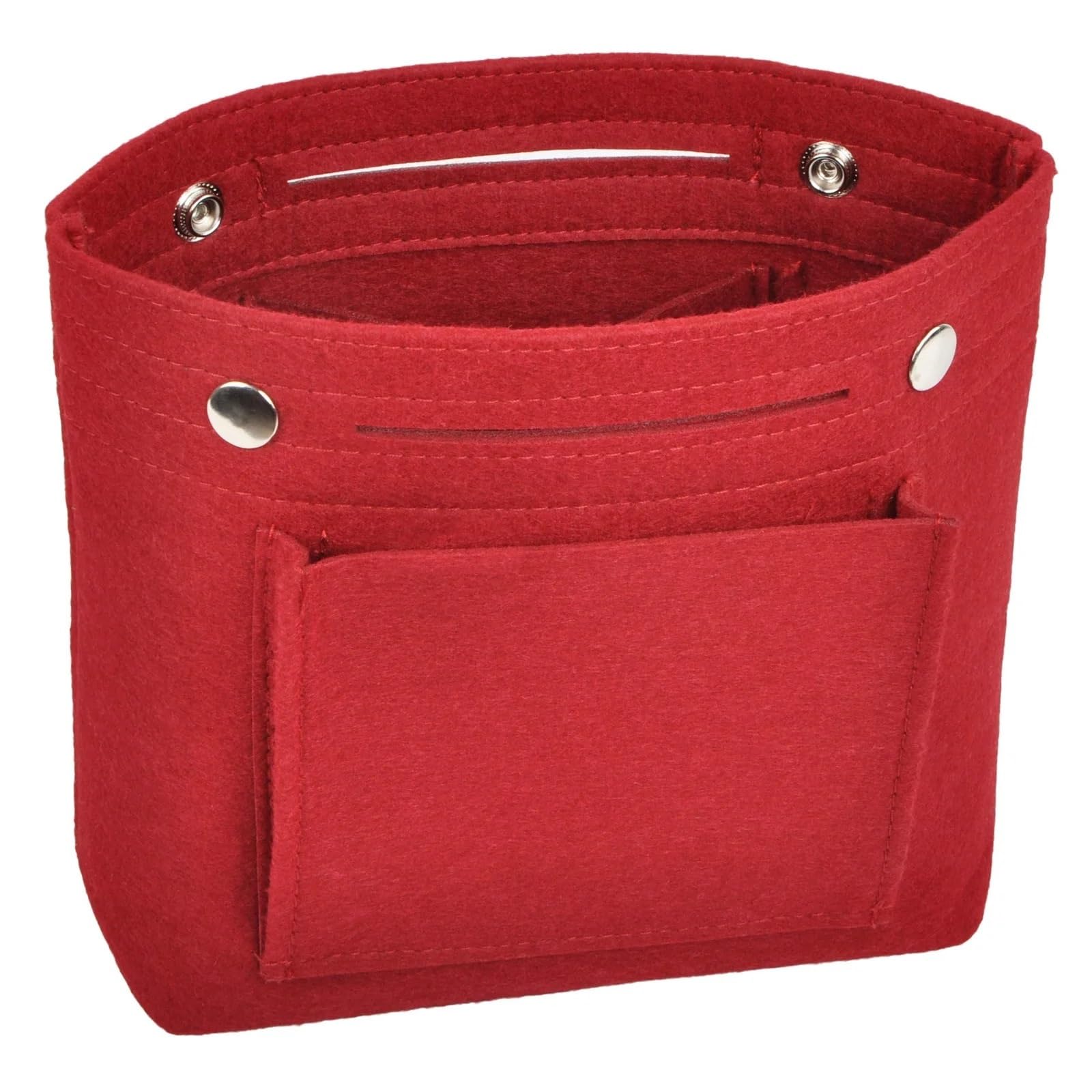 3 Stück Filztaschen-Organizer-Einsatz Mini-Filz-Geldbörsen-Organizer-Einsatz im Inneren der Handtasche Tote Pocketbook for Frauen FüR Damen(Wine Red)