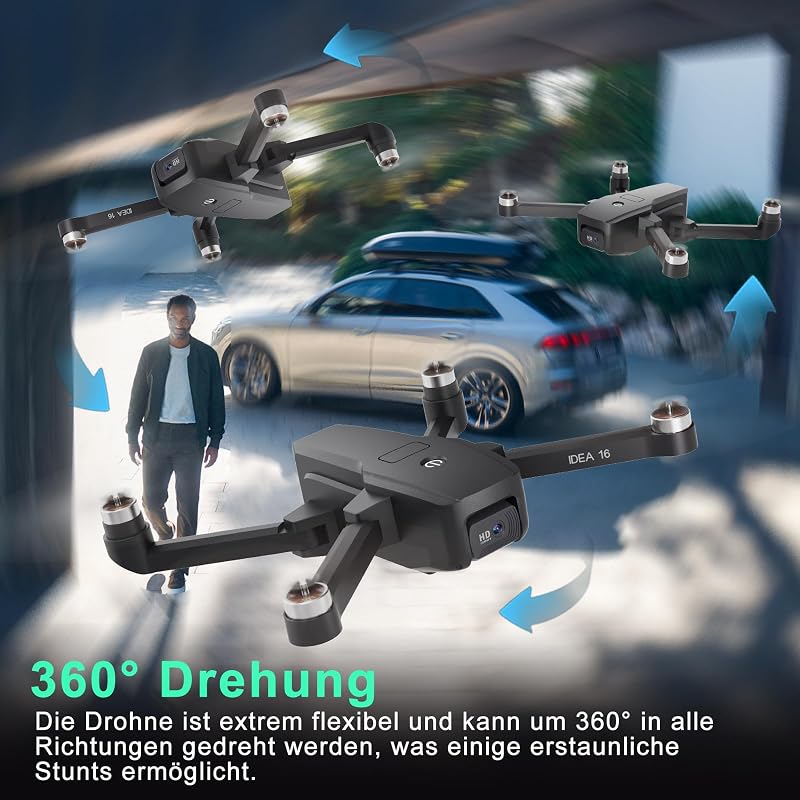 Tolatoyus IDEA16 C0 Drón 4K Kamerával, 40 km/h Sebesség, 5GHz WiFi FPV, 30 Perces Repülési Idő, Okostelefonos Vezérlés, Kezdőknek és Haladók