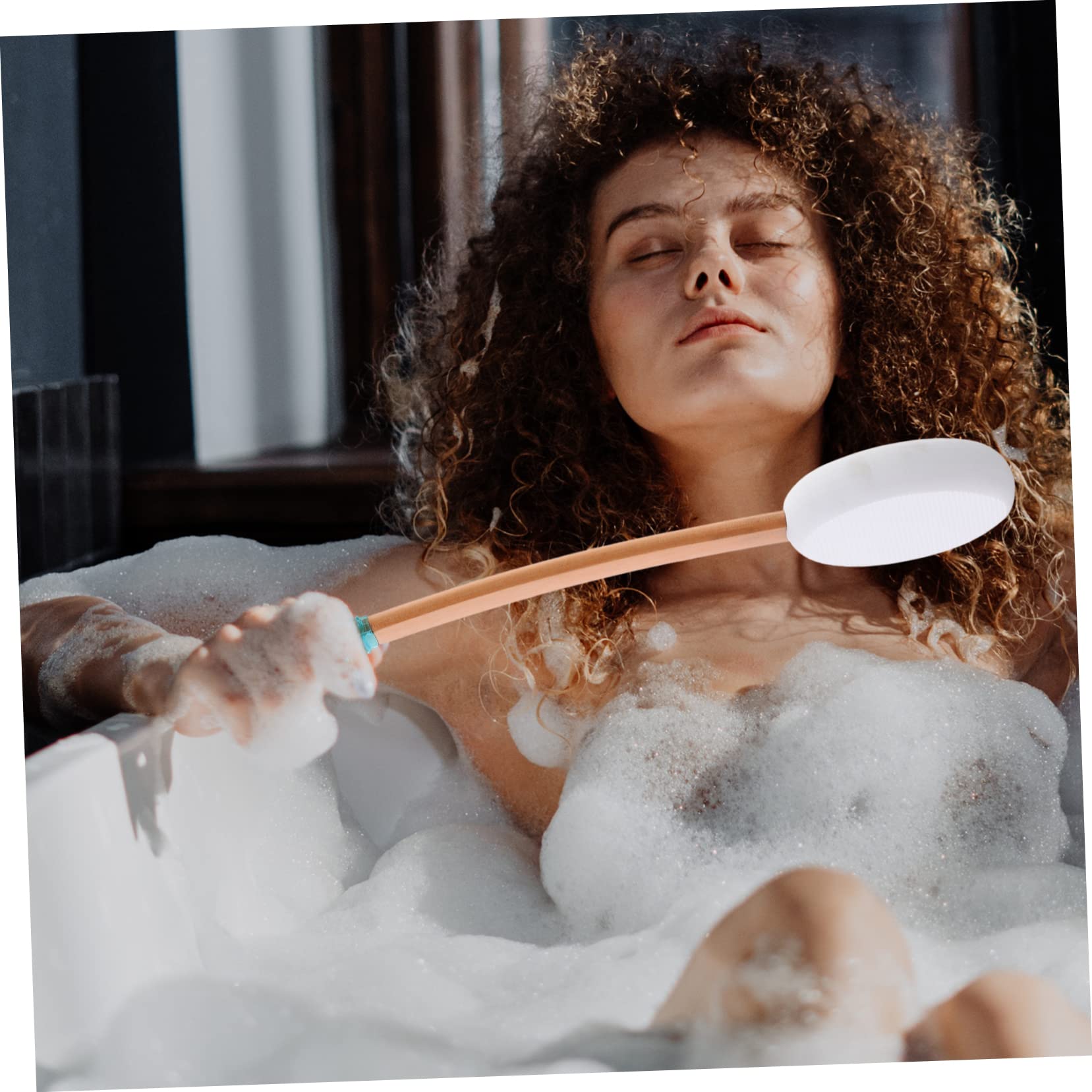 Beaupretty 2piezas Cepillo De Mango y Esponja Exfoliante Aplicador De Loción y Protector Solar Para La Espalda y Exfoliación