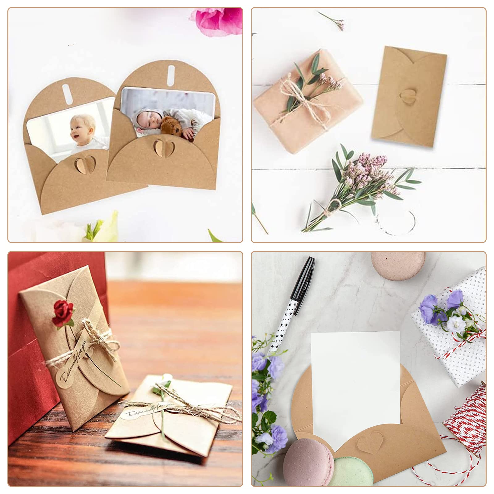 30/60 blanco notitiekaarten en enveloppen - mini-enveloppen met blanco