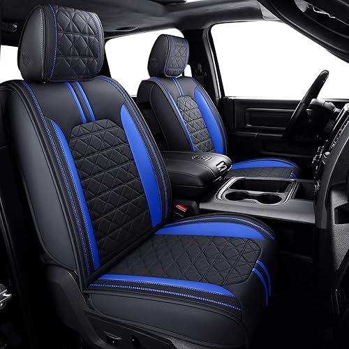 Miniatura 9 de YIERTAI - Fundas de asiento para Dodge RAM, camiones 2009-2022, 1500 HD, 2010-2022, 25003500HD, Set completo, de doble cabina y cabina cuádruple, de