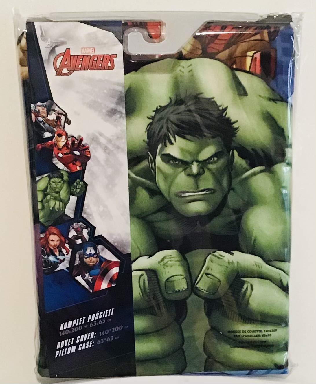 Parure De Lit Réversible Avengers Marvel 140x200 Cm + Taie 63x63 Cm - Hulk, Iron Man, Captain America, Thor - Toutes Saisons