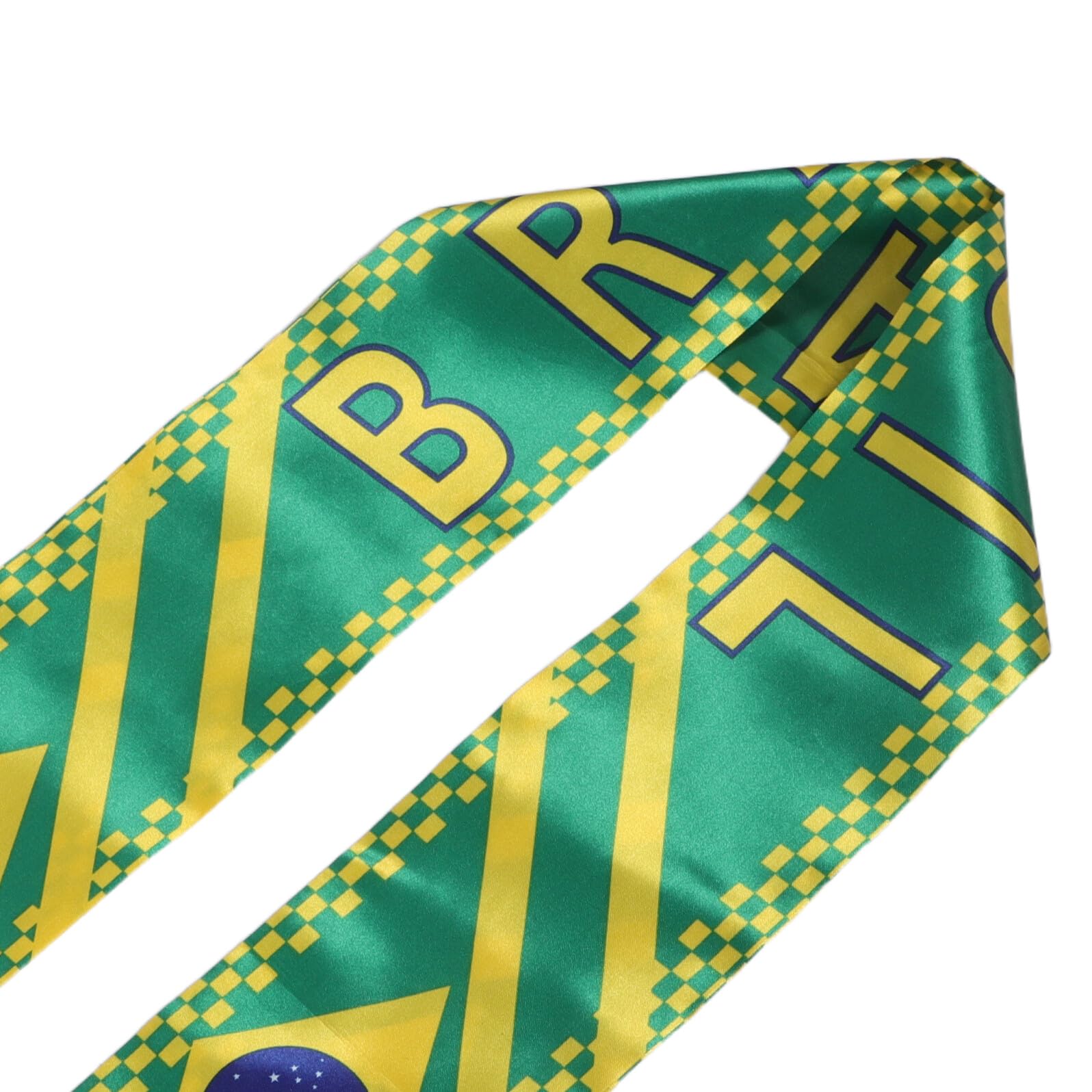HEMOTON Sciarpa da Tifoso di Calcio Nazionale in Poliestere 53x13 Cm con Motivo Bandiera Brasile, Leggera e Resistente, per Eventi Sportivi e Supporto Squadre Calcio