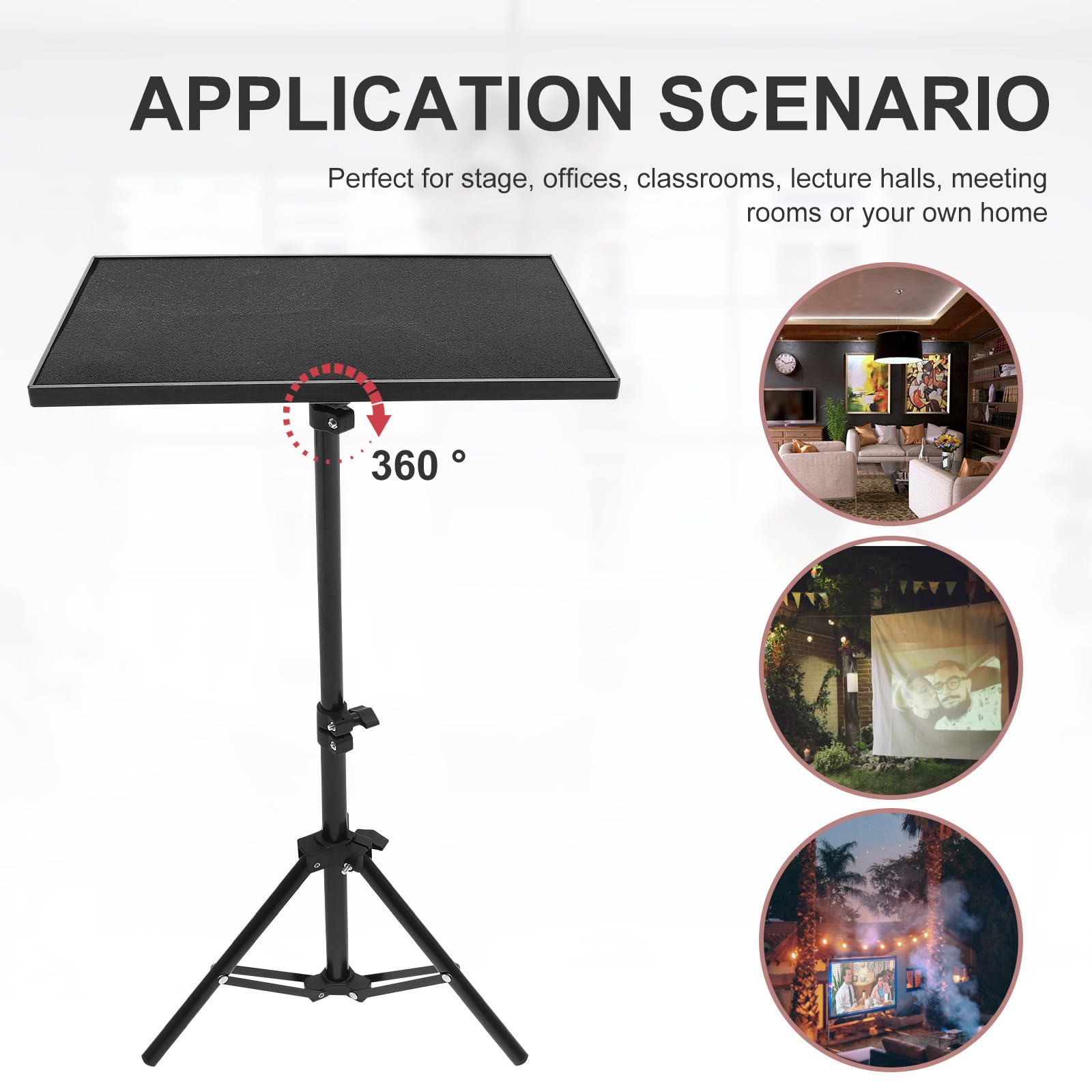 PRETYZOOM Soporte Plana para Portátil de Plegable y Proyector Trípode Telescópico Ajuste Superficie Metal y Abs Uso en Salas de Reuniones y Hogar