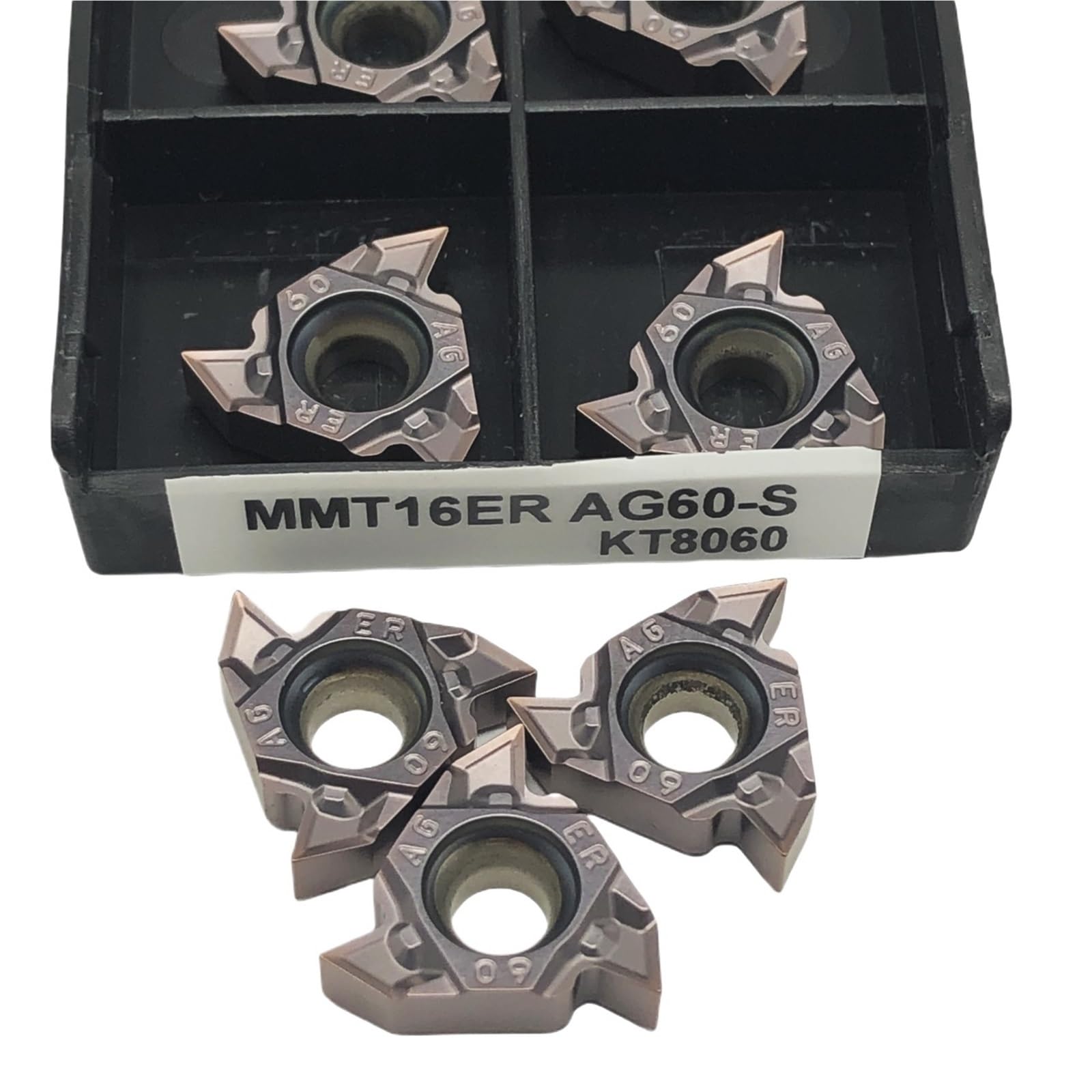 10 Uds Herramienta De Torneado Hilo Aleación Dura Cortador Fresado CNC(16IR AG60-S KT8060)