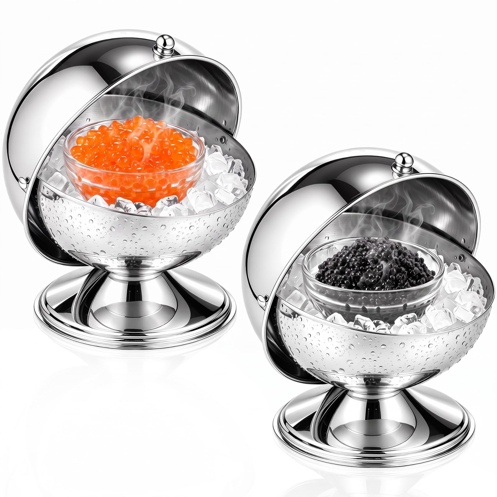 Photo 1 of LOYIM 2-Set Stainless Steel & Glass Caviar Server Set