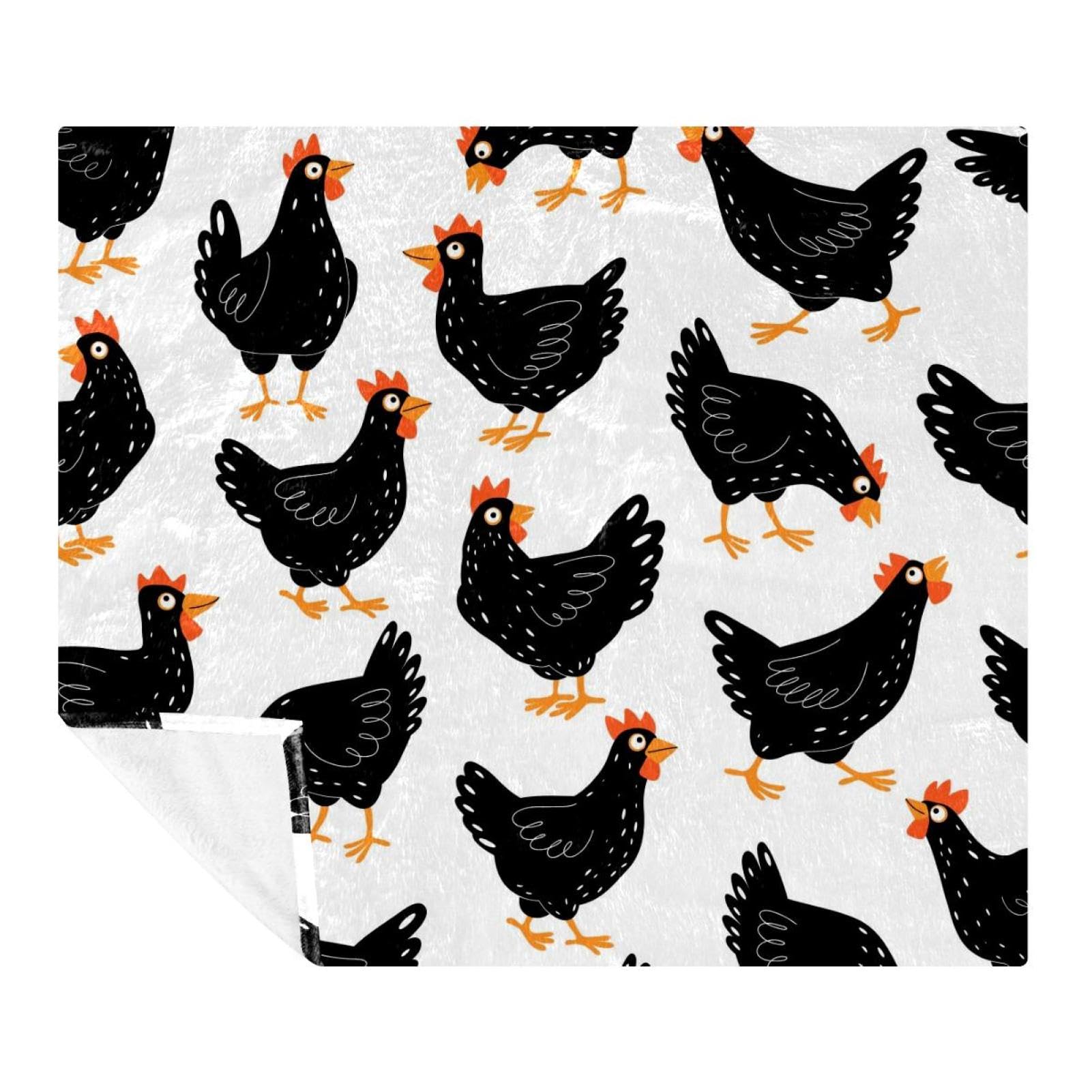 Couverture confortable à motif poules pour partager des moments cocooning