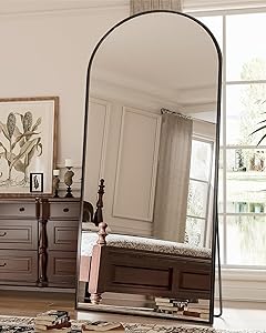 Antok Full Length Mirror, 71"x28" Floor Mirror, Oversized Floor Standing Mirror Freestanding Full Body Mirrors with Stand for Bedroom, Hanging Mounted Mirrors for Living Room Cloakroom, Black
