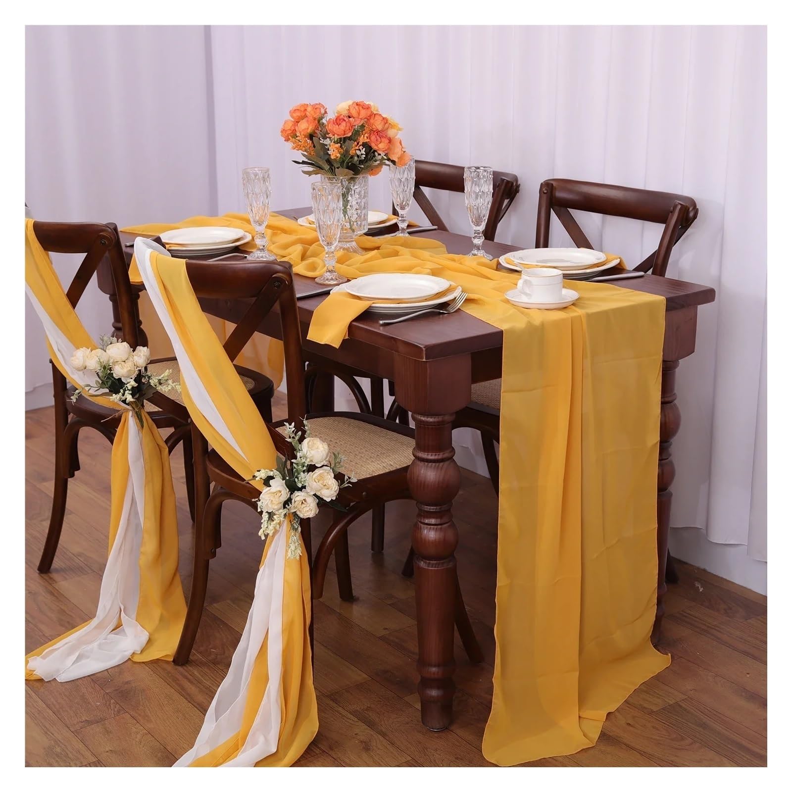 Stuhlschleifen 10 STÜCKE Chiffon Stuhl Schärpen Hochzeit Stuhl Dekoration 16x275 cm Lange for Hochzeit Gang Dekorationen Party Bankett Event(Burgundy)