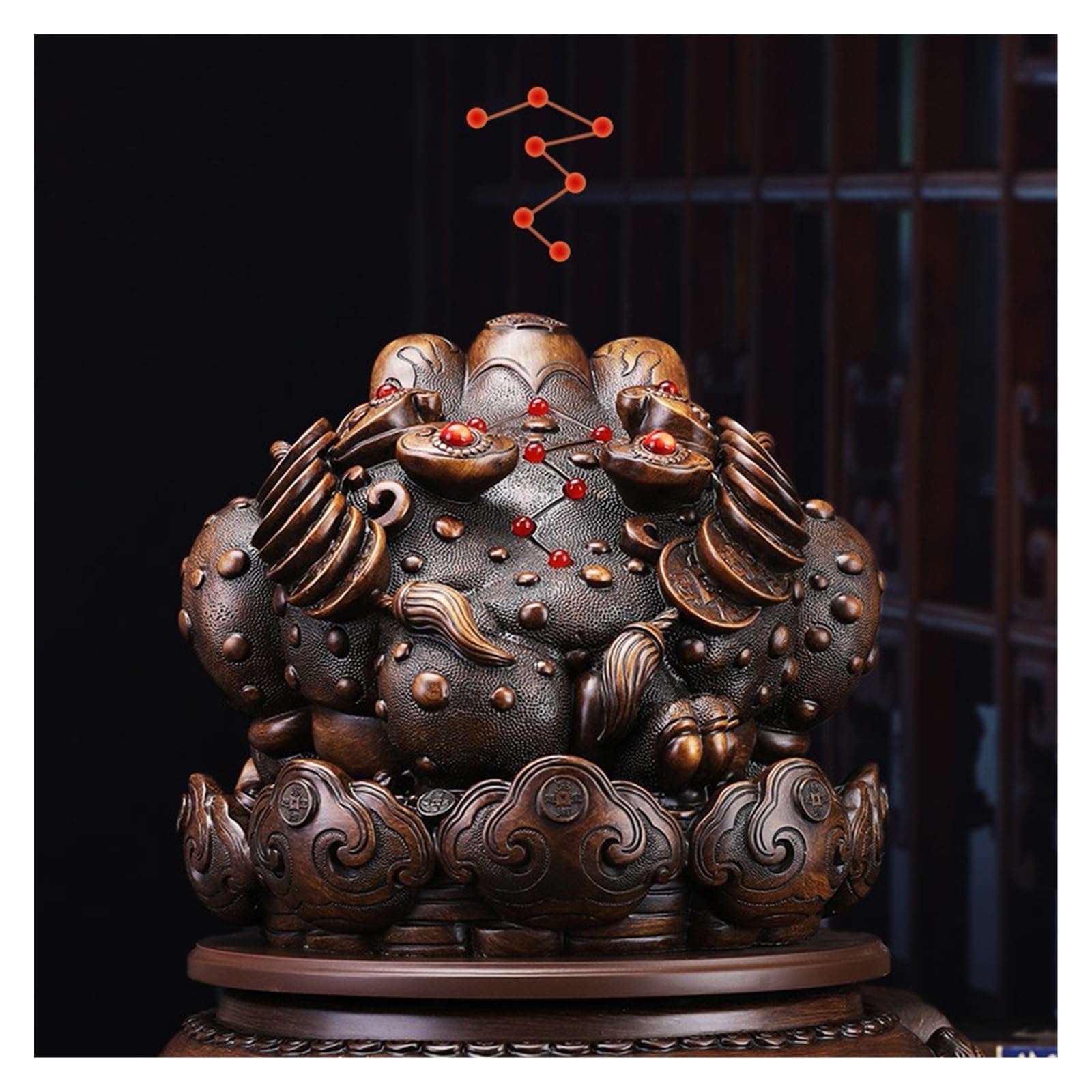 Rana Portafortuna Feng Shui Con Moneta - Resina Dorata, 6x6x5 Cm, Simbolo Prosperità - Foto 8