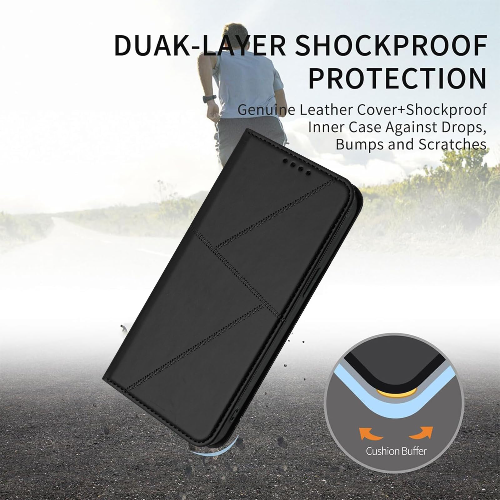 OPPO Reno7 Pro 5G Hülle, Leder Brieftasche