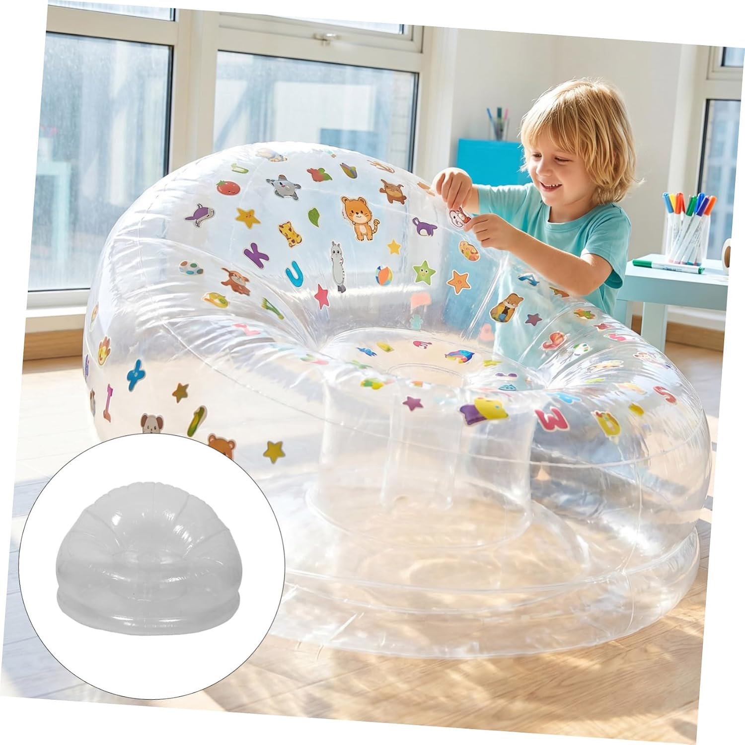 Inflatable Couch Chair, PVC Blow up Lounger for Boys and Girls Indoor Beach
