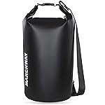 MARCHWAY Floating Waterproof Dry Bag Backpack 5L/10L/20L/30L/40L, Roll Top Sack Keeps Gear Dry for Kayaking, Rafting, Boating, Swimming, Camping, Hiking, Beach, Fishing (Black, 5L)