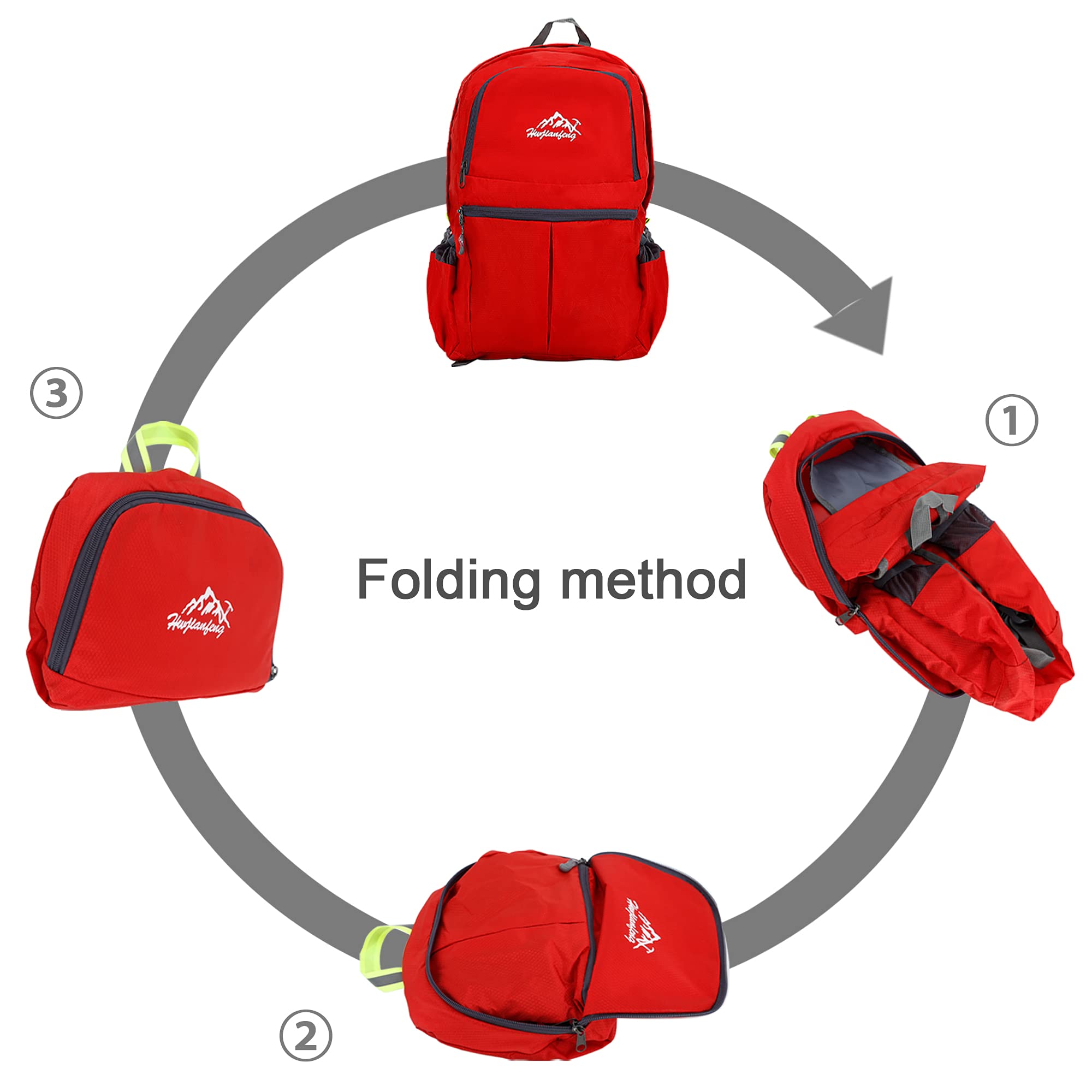 INTIRILIFE Zaino Pieghevole Ultraleggero - Zaino da Trekking Unisex 36L Impermeabile - Outdoor Daypack per Campeggio, Escursionismo, Viaggi, Arrampicata e Molto Altro