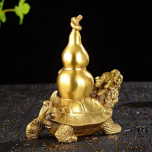 Miniatura 6 de CHUNCIN - Estatua de tortuga de dragón de Feng Shui, riqueza, prosperidad, figuras de latón, coleccionables, regalos de la suerte, decoración de