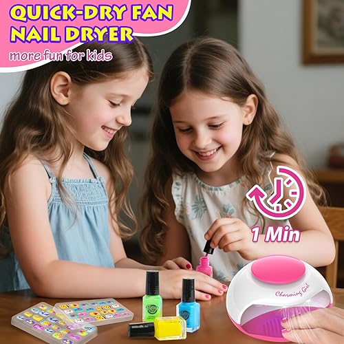 Miniatura 2 de Kids Nails Polish Set for Girls with Hair Gem Stamper Kit, Nail Art Kit for Kids Ages 7-12 - Cool Girly Stuff - Birthday Gifts for Girls 6 7 8 9 10