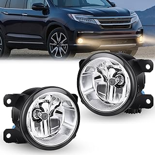 Nilight Fog Lights Assembly Compatible with 2013-2015 Accord Civic 2016-2018 Pilot 2014-2017 Compass 2013-2015 Crosstour CR-V Chrysler 2017-2018 JEEP Cherokee 2010-2018 RDX TSX TL ILX,2 Years Warranty