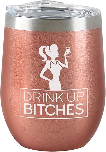 Miniatura 3 de Chris's Stuff Vaso de vino de 12 onzas  Taza de café helado con tapa a prueba de salpicaduras. Acero inoxidable de doble pared aislada al vacío con