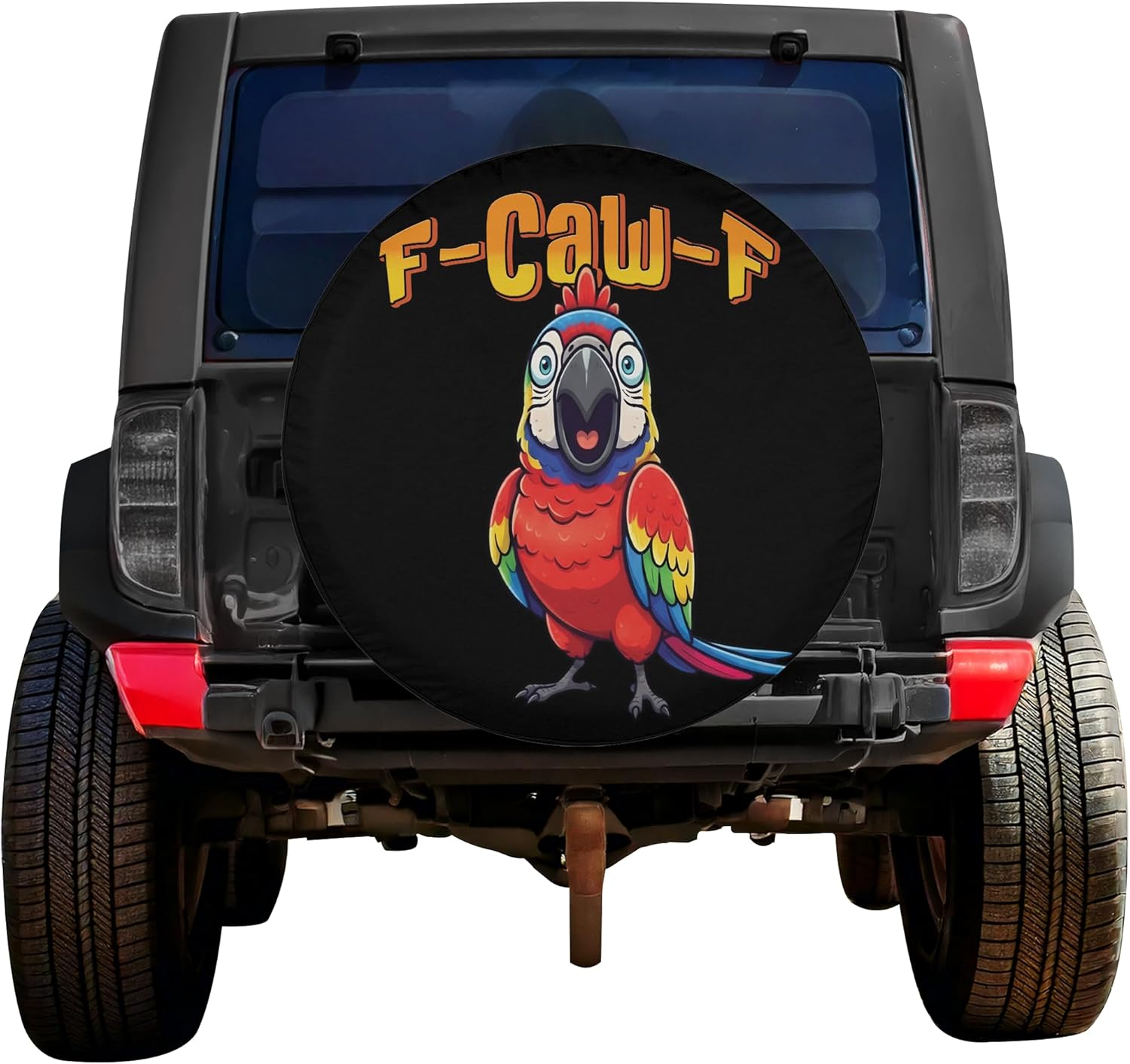 ThangPham Shop Funny Parrot F-Caw-F Spare Tire Cover with/Without Backup Camera Hole – Animal Theme Art Tire Cover