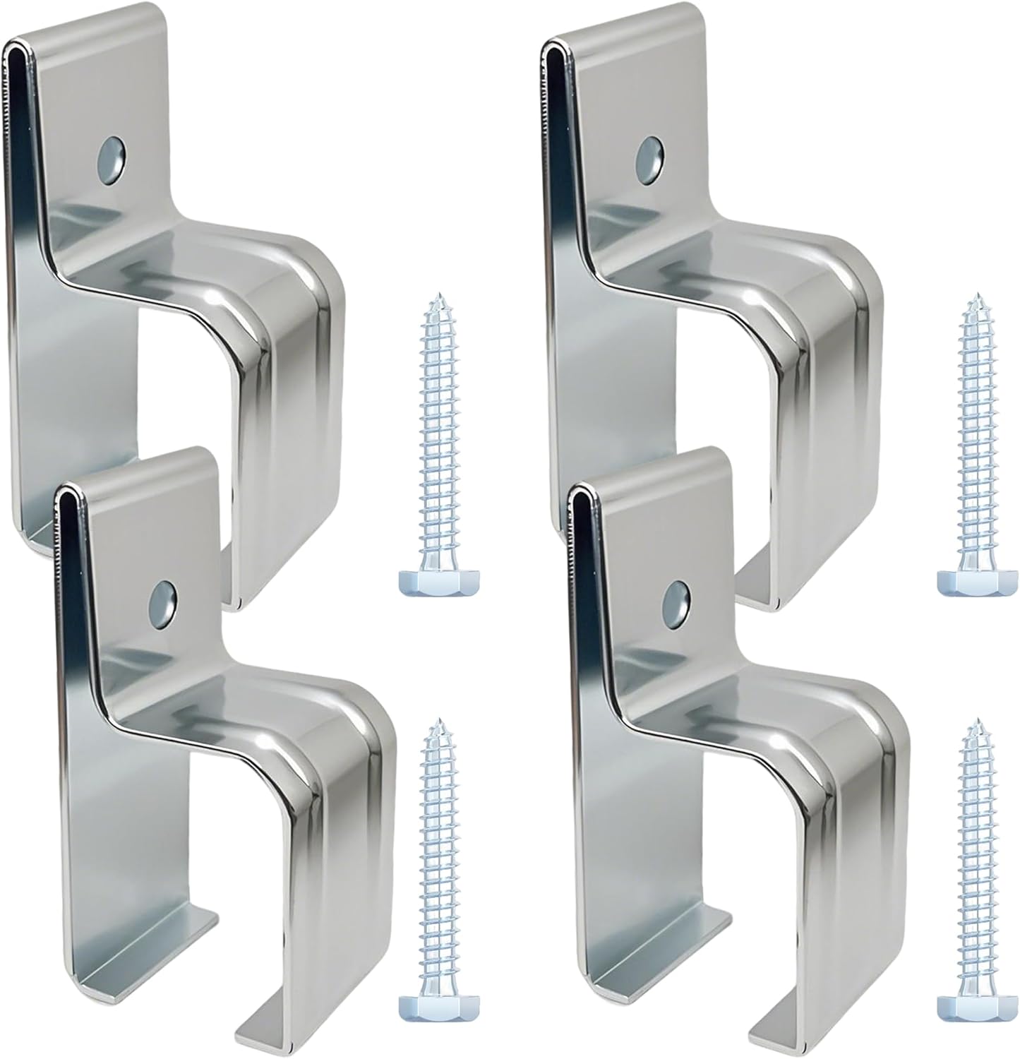 Heavy Duty Box Rail Hanger Bracket with Bolts, Barn Door Hardware , Rail Mount Bracket for Exterior Barn Door (Silver，6 Pack