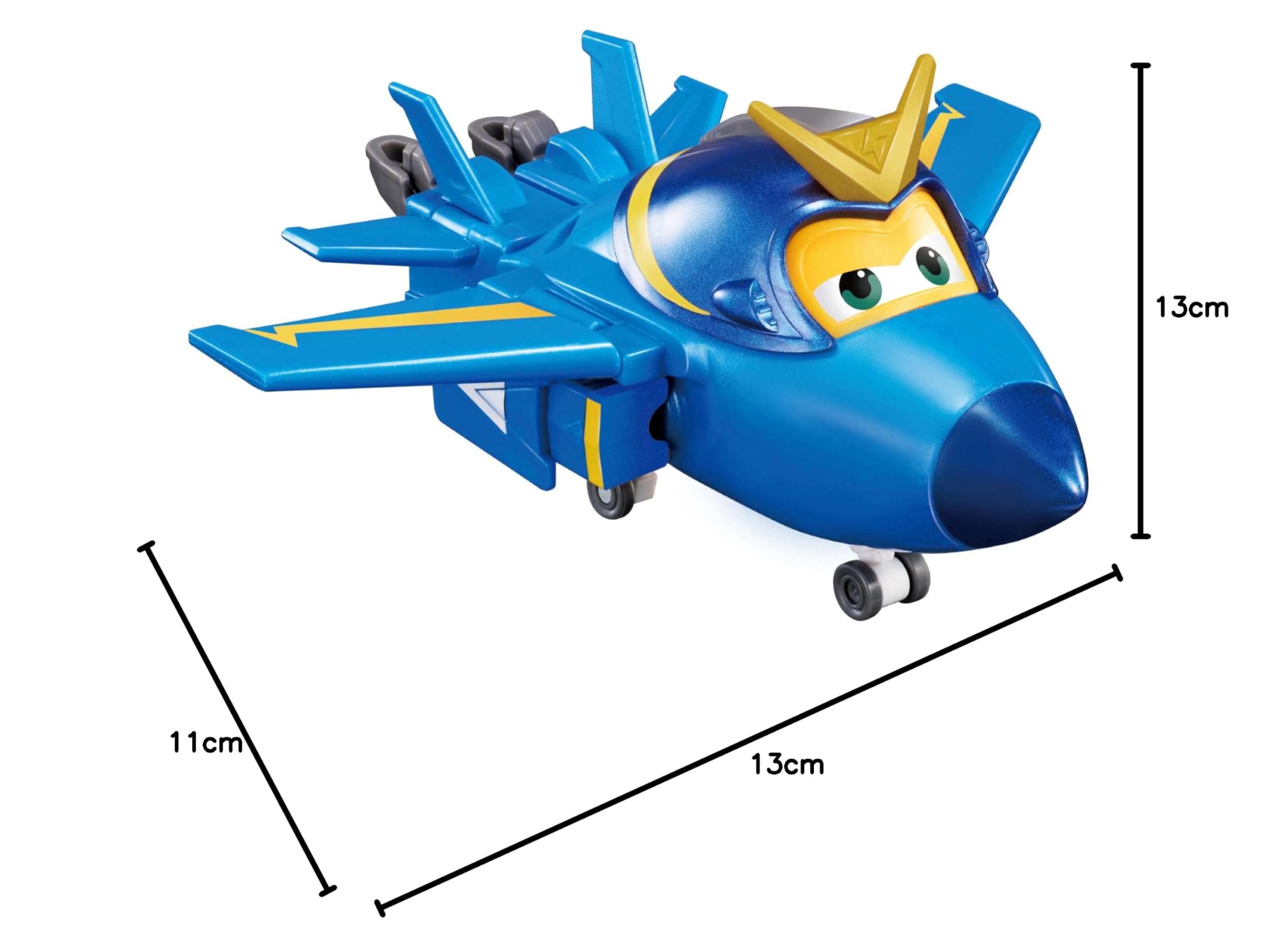 Super Wings Jerome samolot transformowalna zabawka i figurka robota, transformowalny robot, zabawka dla dzieci 3, 4, 5, 6, 7, 8 lat, chłopiec, dziewczynka, 12 cm, niebieski