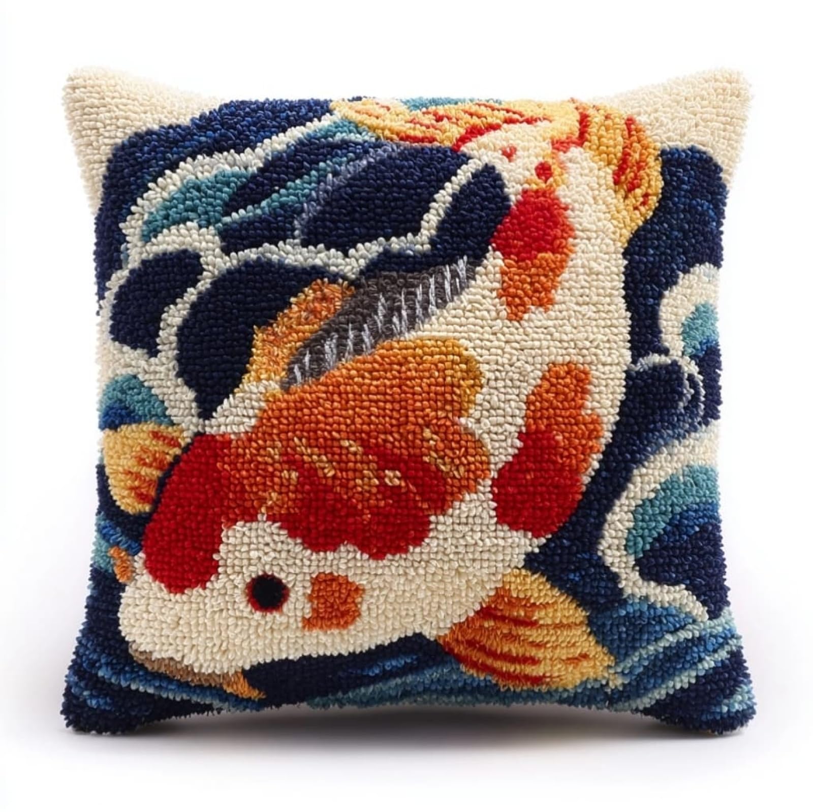 WallustrioaW Pre Printed Pattern DIY Latch Hook Kits,Koi Fish